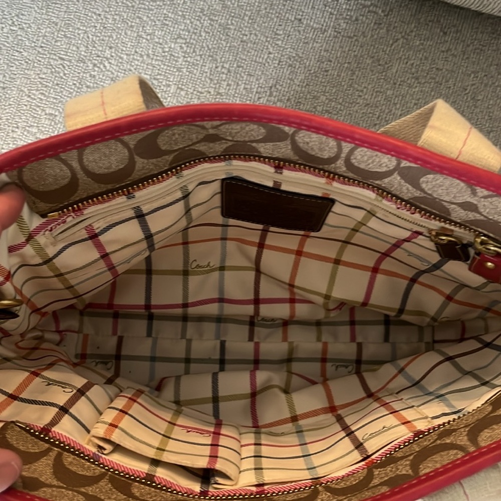 Coach Signature Coated Canvas Tote Bag - Picture 6 of 8